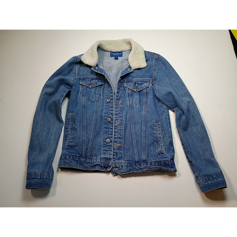 Arizona Jean Co. Sherpa Lined Denim Trucker Jacket Sm